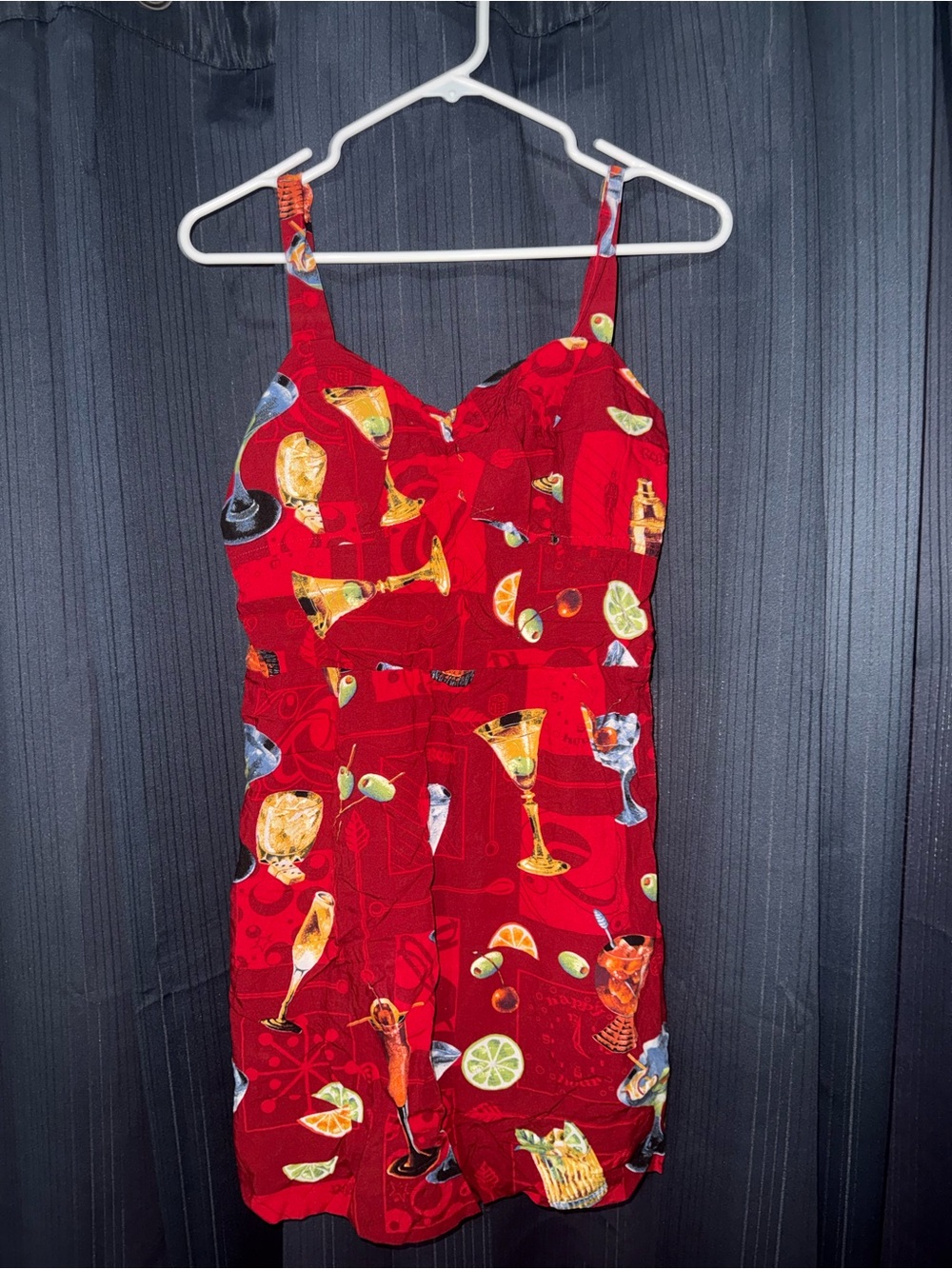 Paradise Found Hawaii Red Cocktail Print Sundress Size Medium